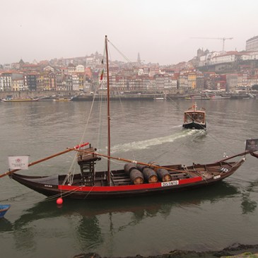 A view of Porto over the Douro from Vila Nova de Gaia and Taylor’s rabelo. Photo: Jeff Love (cc-by)